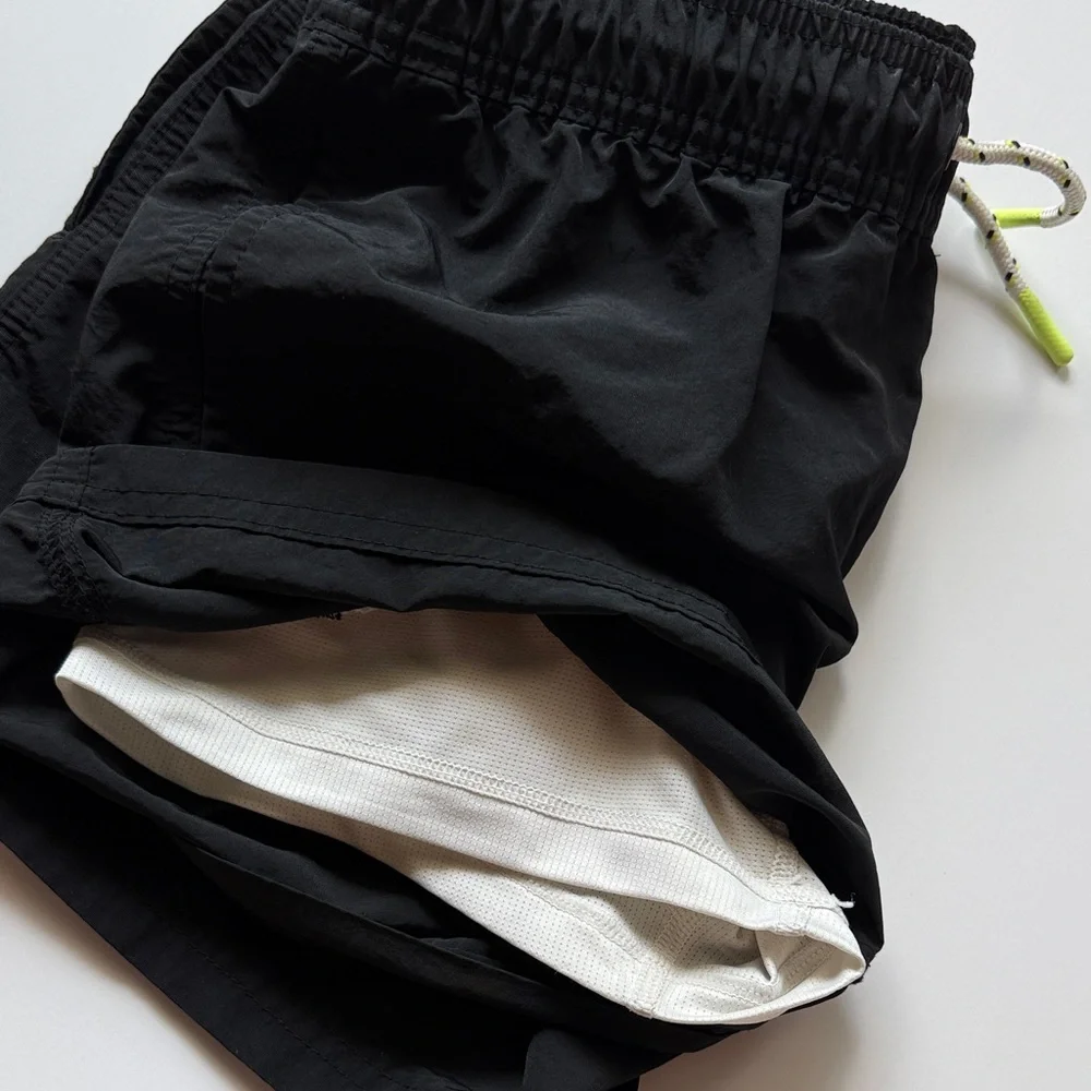Boy’s Black Swim Shorts with No-chafe Liner and Contrast Drawcord XL